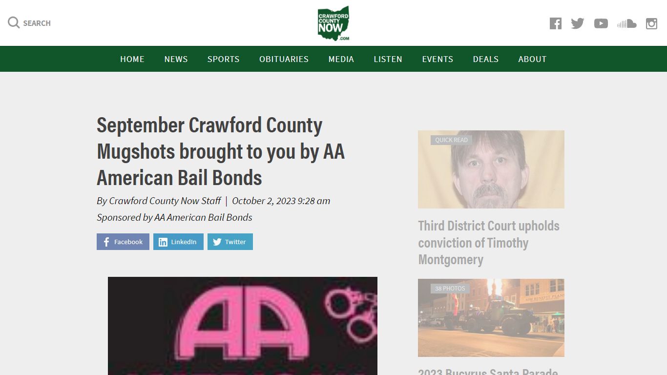 September Crawford County Mugshots brought to you by AA American Bail ...